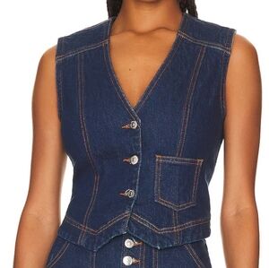 Veronica Beard Blue Denim Vest